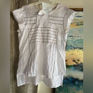 Abito Collezioni Womens Size Small White 100% Linen Shirt, made in Mexico